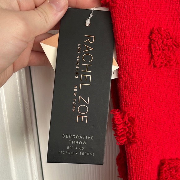 Rachel Zoe Red Dot Throw Blanket - Picture 2 of 5